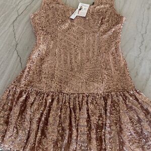 Ark & Co Rose Gold Sequin Midi Dress